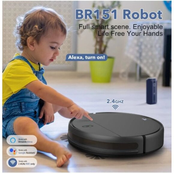 Robot Vacuum and Mop, 2 in 1 Robotic Vacuum Cleaner App/Voice Vacuum - Picture 2 of 13